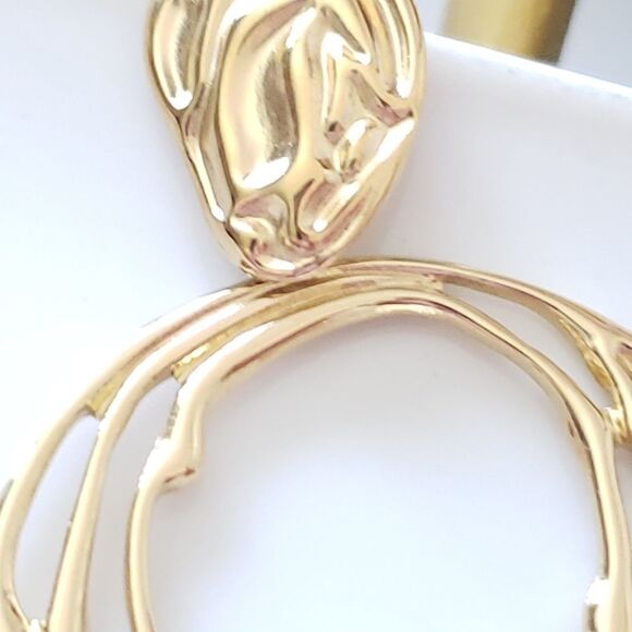 New! Zara Stainless Steel Hollow Earrings - Picture 11 of 11